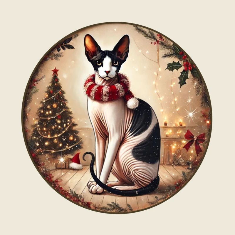 Weihnachtsporträt mit Sphynx