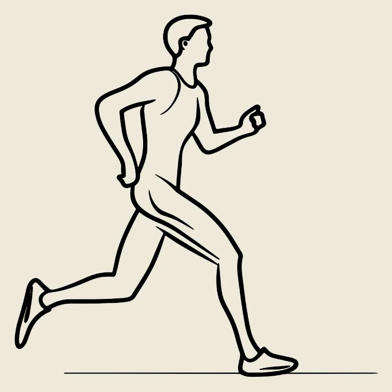 Jogger Boy Line Drawing