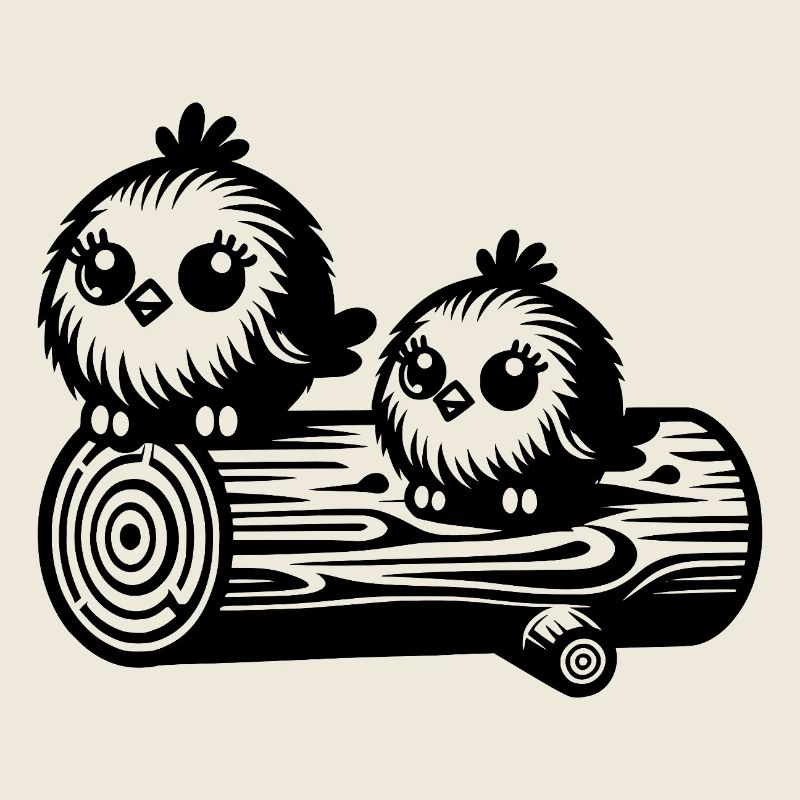 Joyeux petits oiseaux mignons dans le style de dessin animé