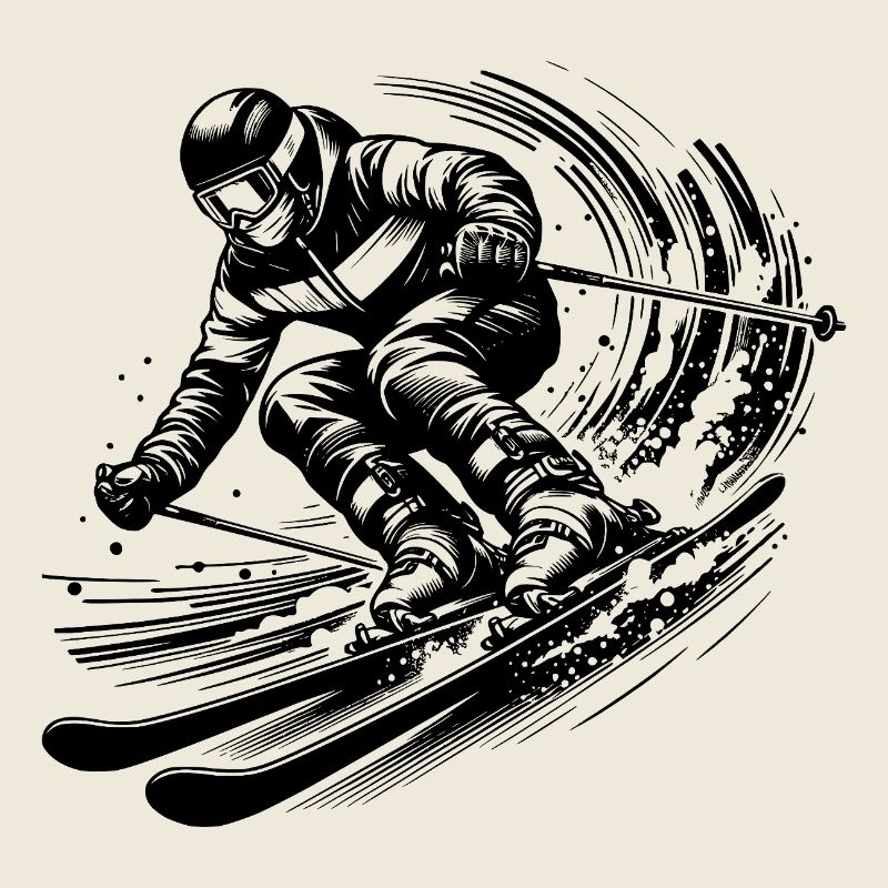 Skiing with impressive dynamics in the snow