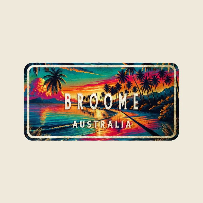 Broome Australien Palmen Schild Design