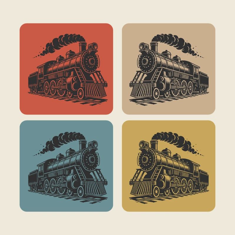 Dampflokomotive Retro Design