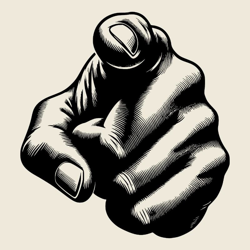Blickfang Zeigefinger als Handgeste