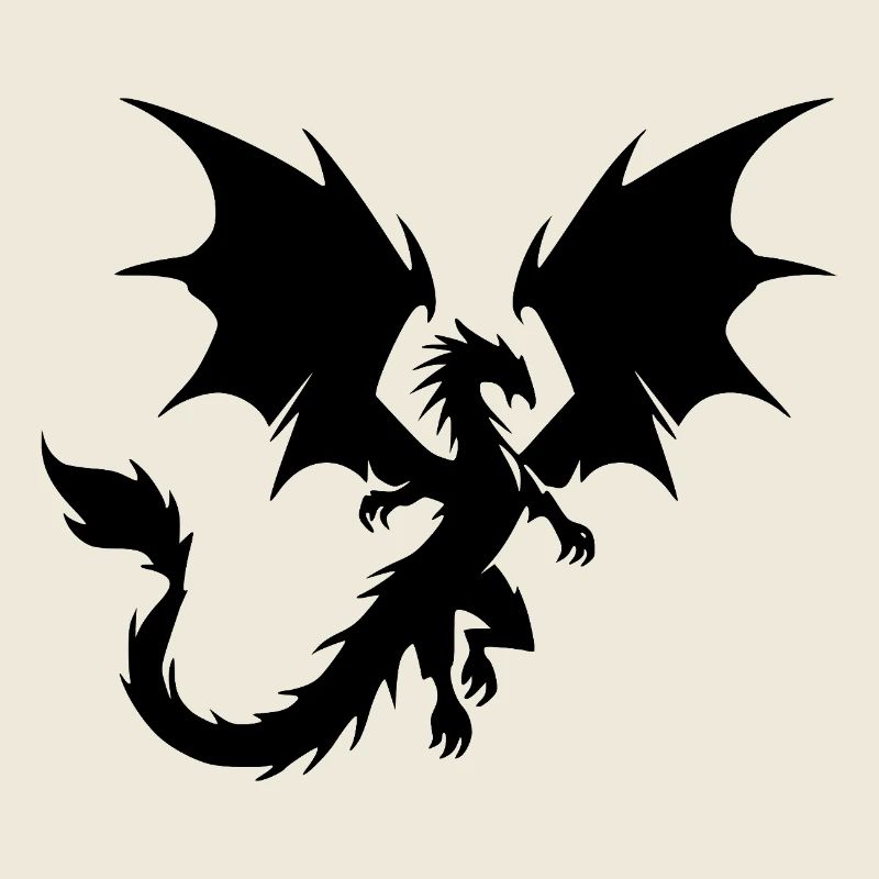 Large flying dragon with huge wings