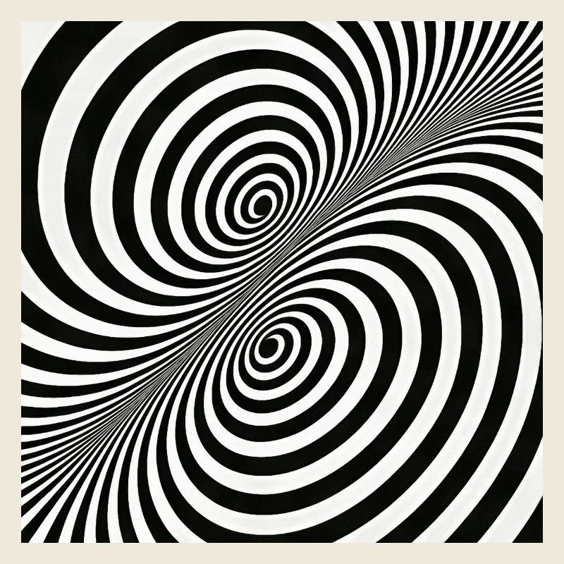 Optical Illusion Spiral Pattern in Black and White