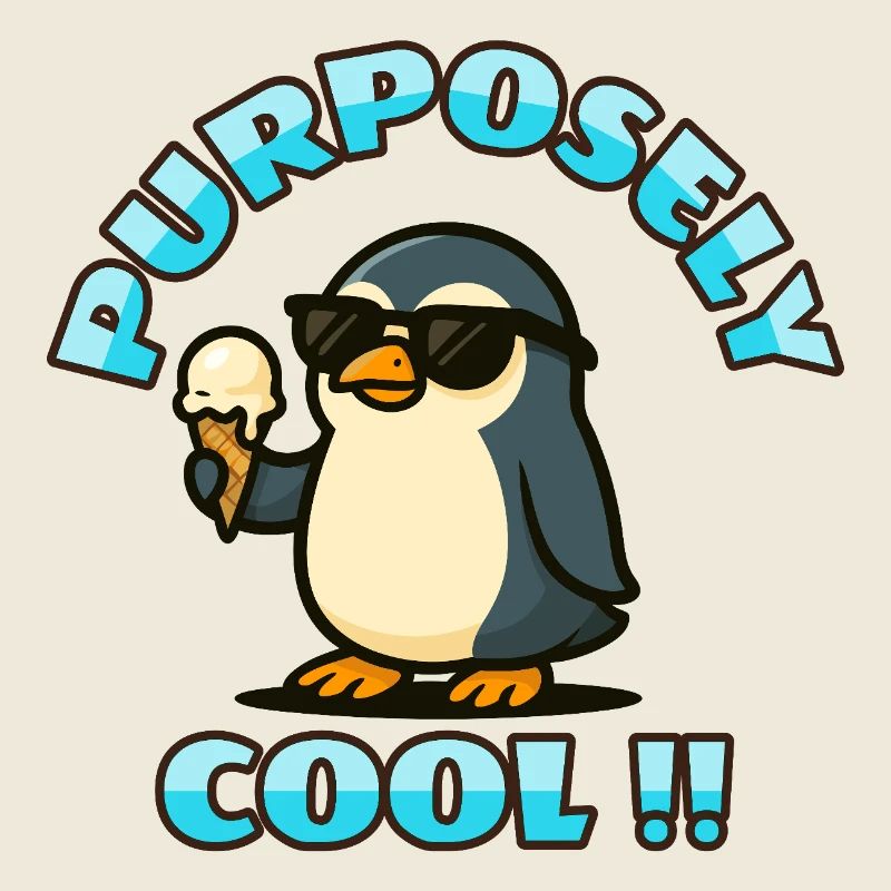 Cooler Pinguin mit Eis