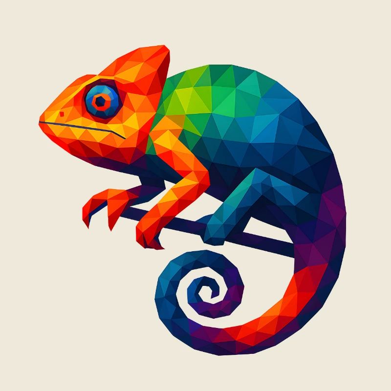 WPAP Style Animals - Chameleon