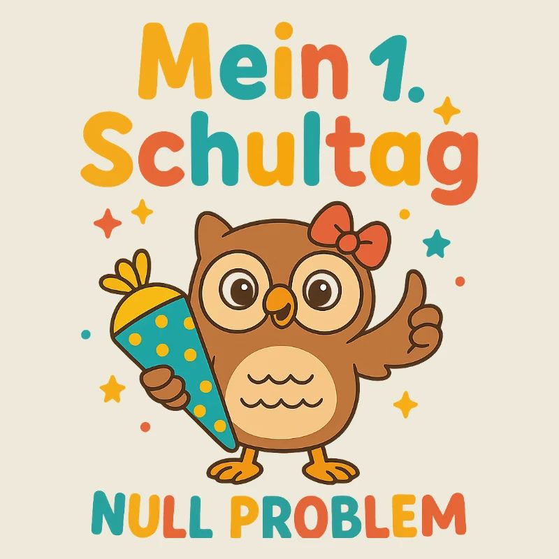 Mein 1. Schultag | Eule mit Schultüte & Schleife