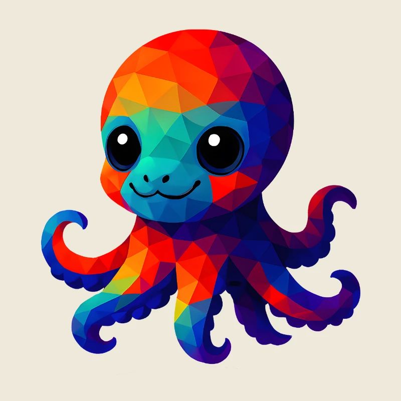 WPAP Polygon Kawaii Style Calmar