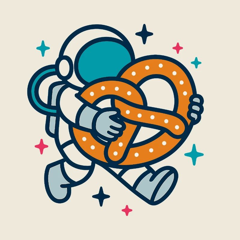 Astronaute avec bretzel