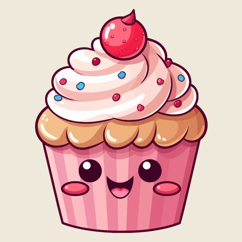 Cute Pink Cupcake with Sprinkles