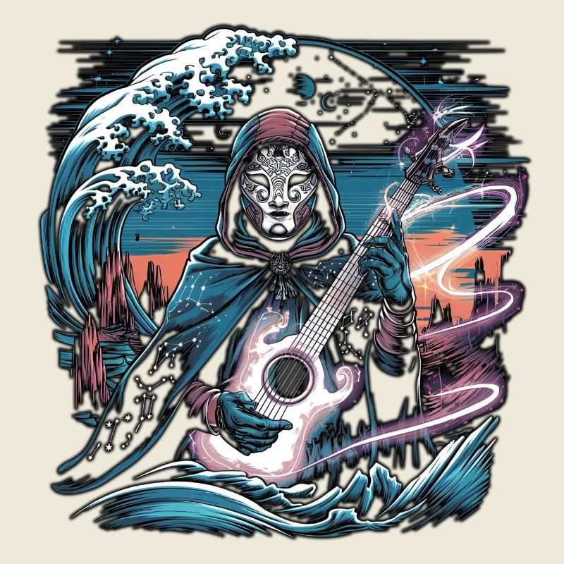 Mystic Night Guitariste Illustration