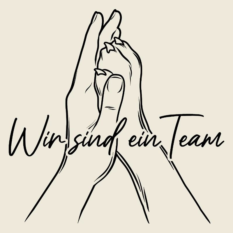 Hand + Hundepfote - High Five - Wir sind ein Team