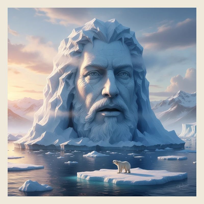 Gletscher-Gesicht aus Eis