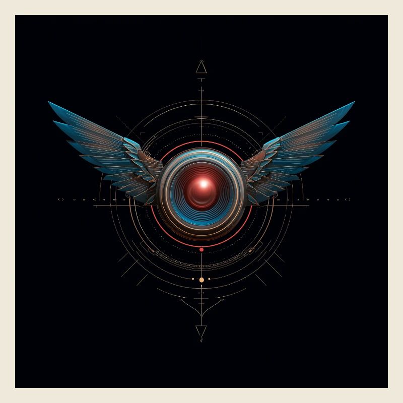 Futuristic Winged Emblem – Techno Vision