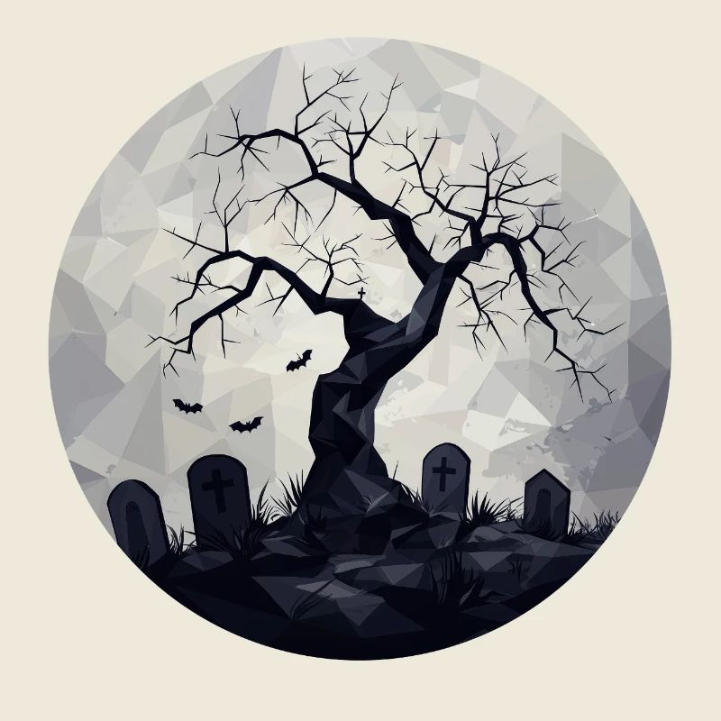 Dark Ghost Trees with Cemetery
