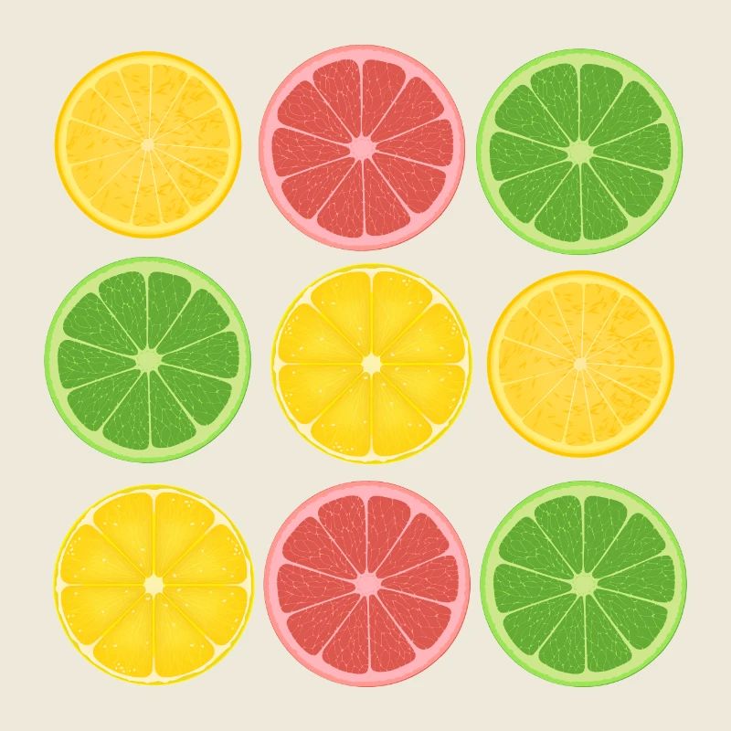 Fruit Citrus Color Blocking Design