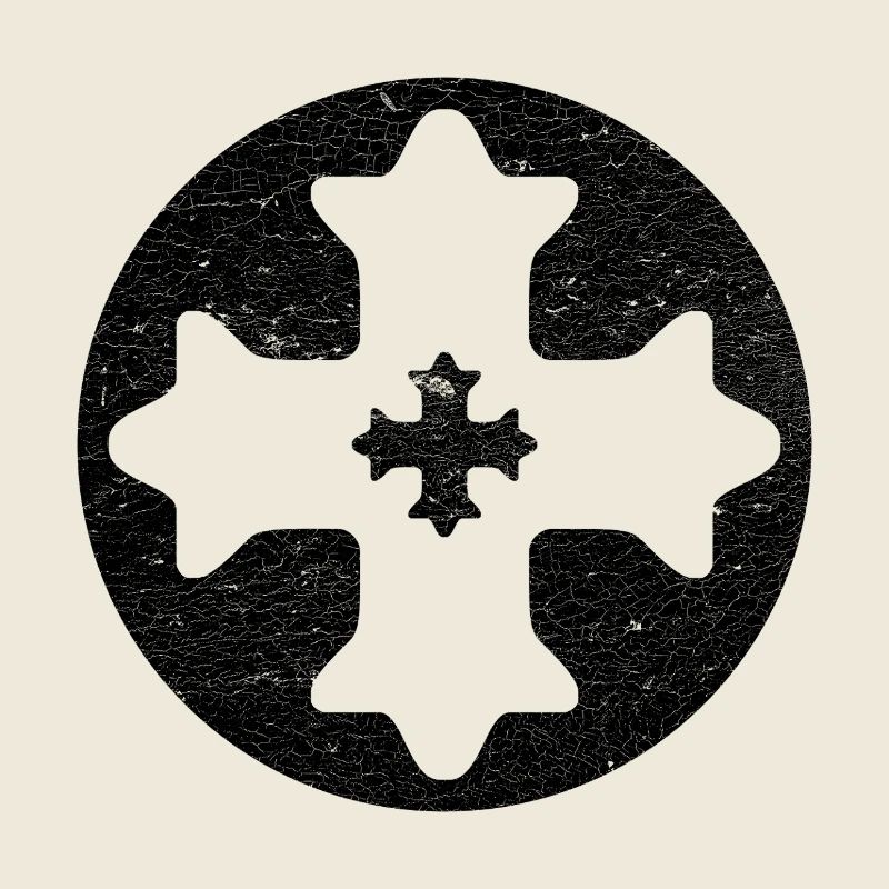 Eastern Coptic cross in black circle