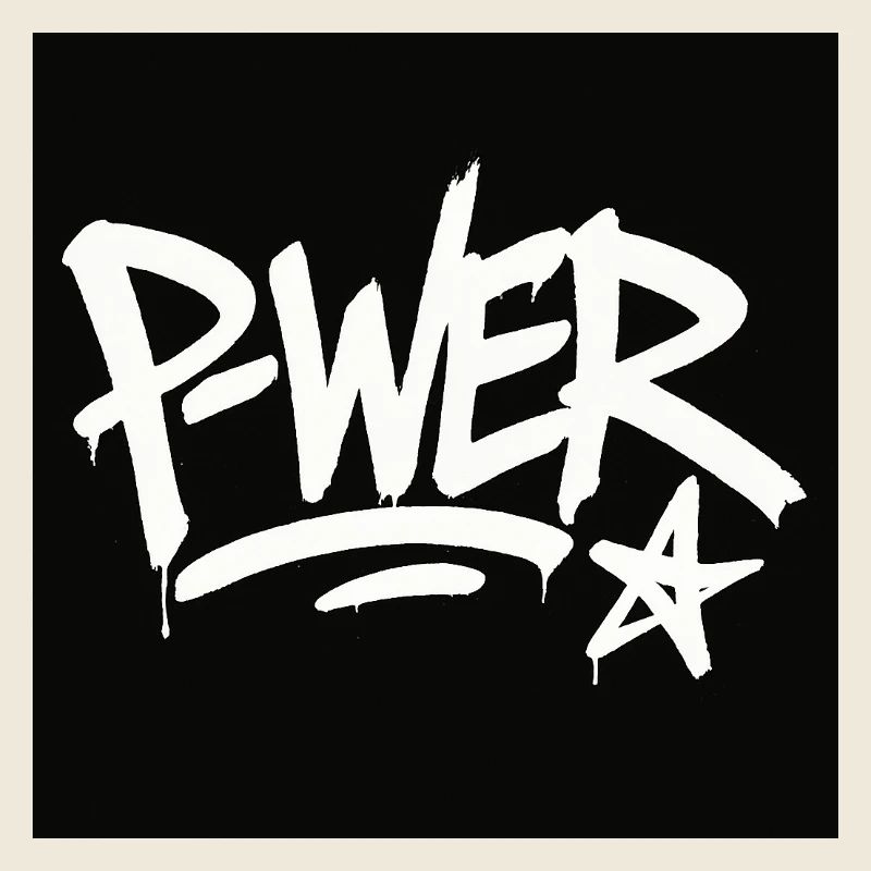 Graffiti Style Power Text Design