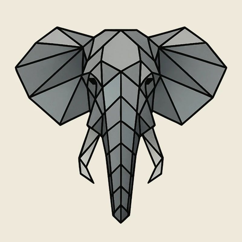 Geometric Elephant Art