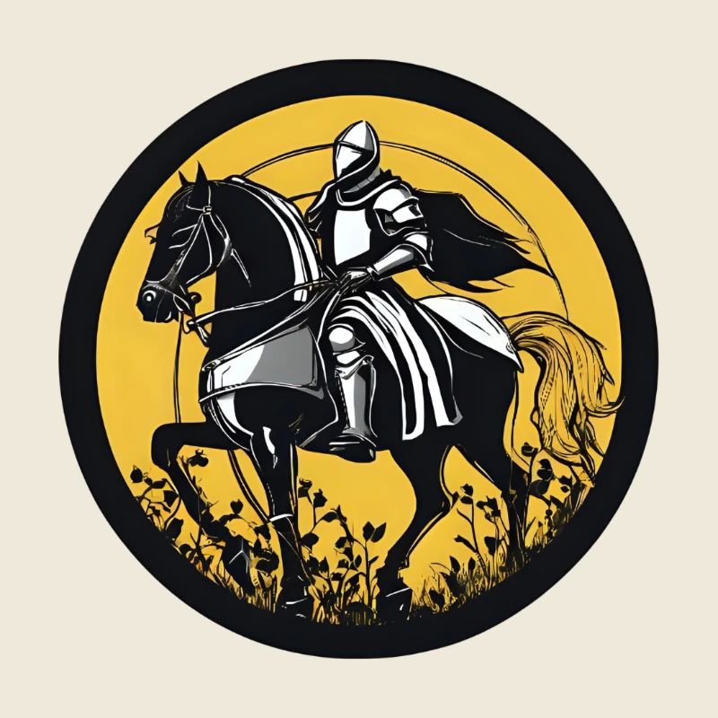 Knight on Horse with Moon Background