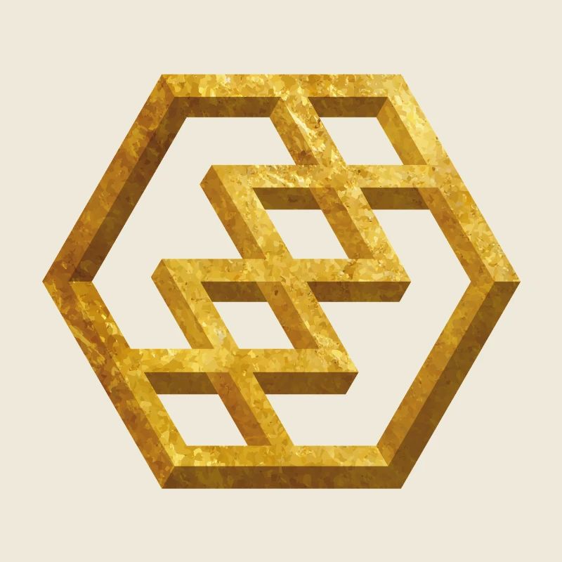 Golden Geometric Pattern