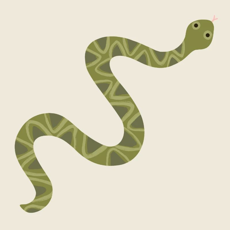 Vibrant Green Snake Illustration
