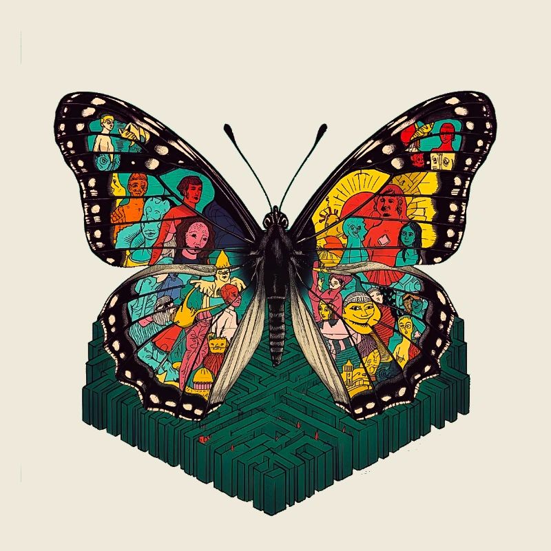 Légende colorée papillon illustration