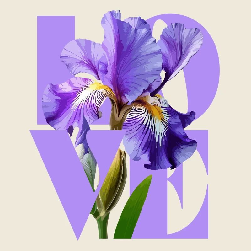 Élégant Iris Violet Design Floral