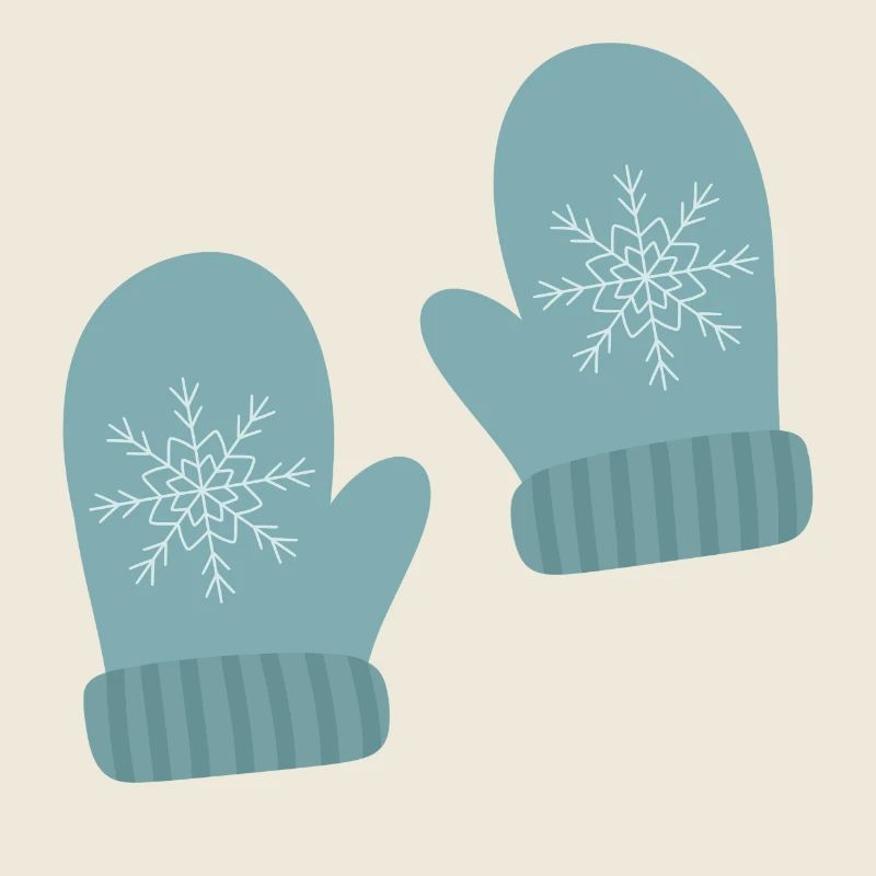 Winter Mittens Snowflake Design