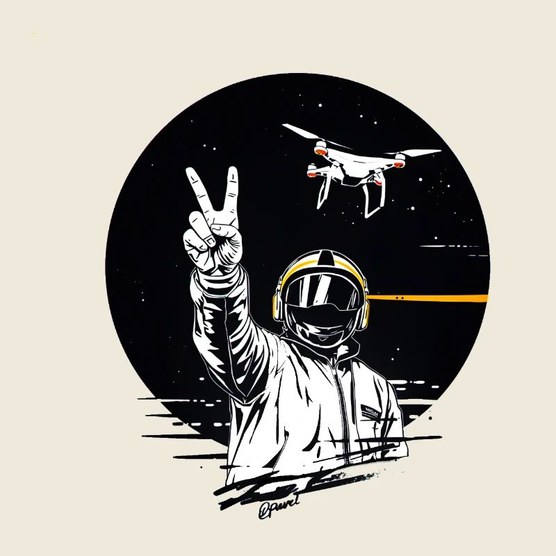 Weltraumheld mit Friedenshand