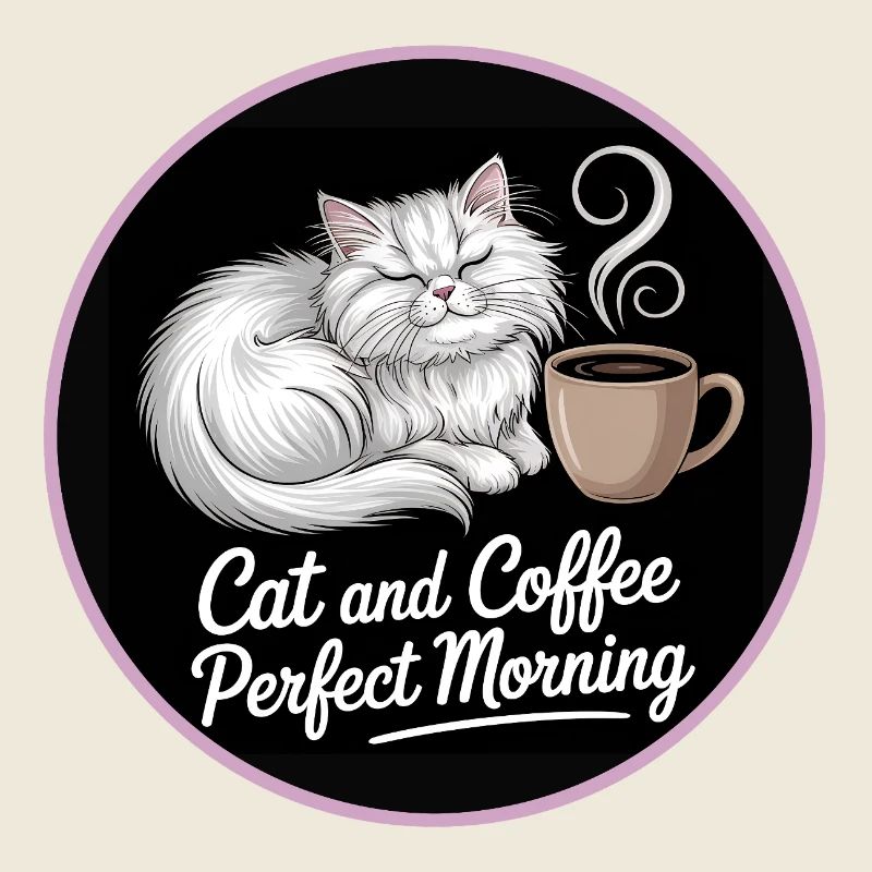 Katze und Kaffee Perfekter Morgen