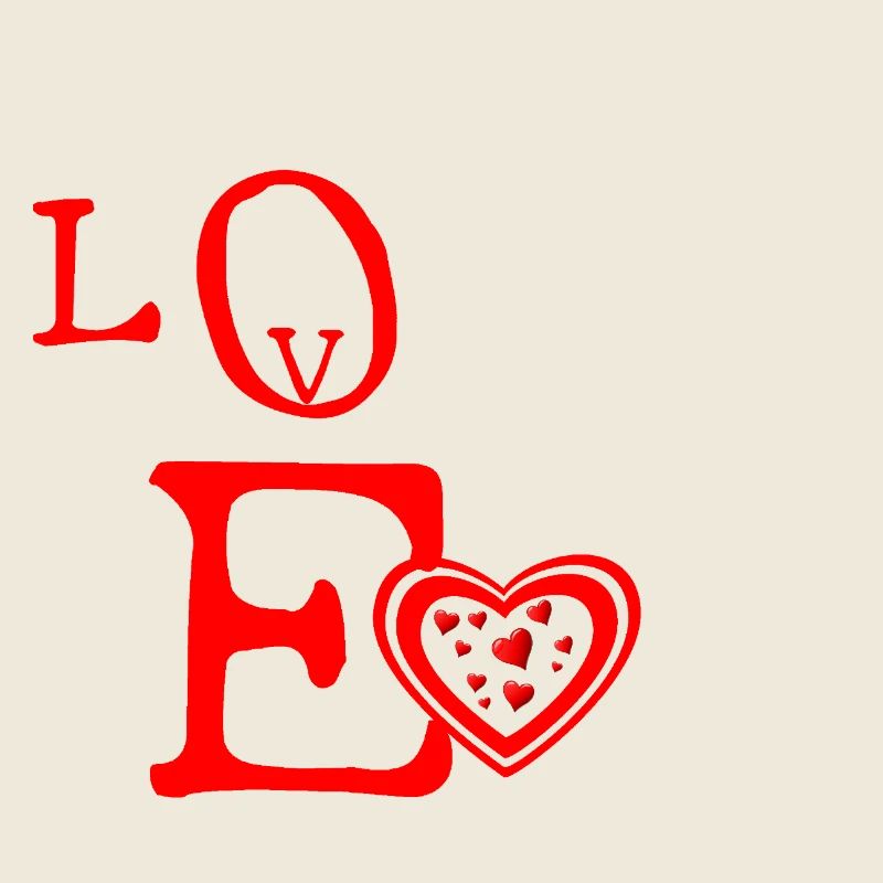 Liebesherz Buchstaben Emblem