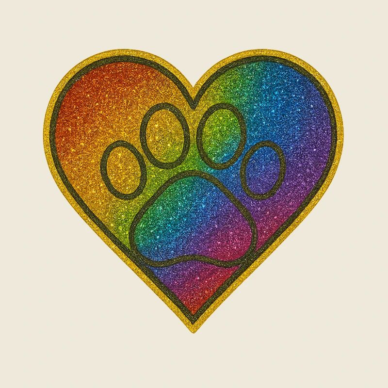 Regenbogen Herzenspfote Glitzer