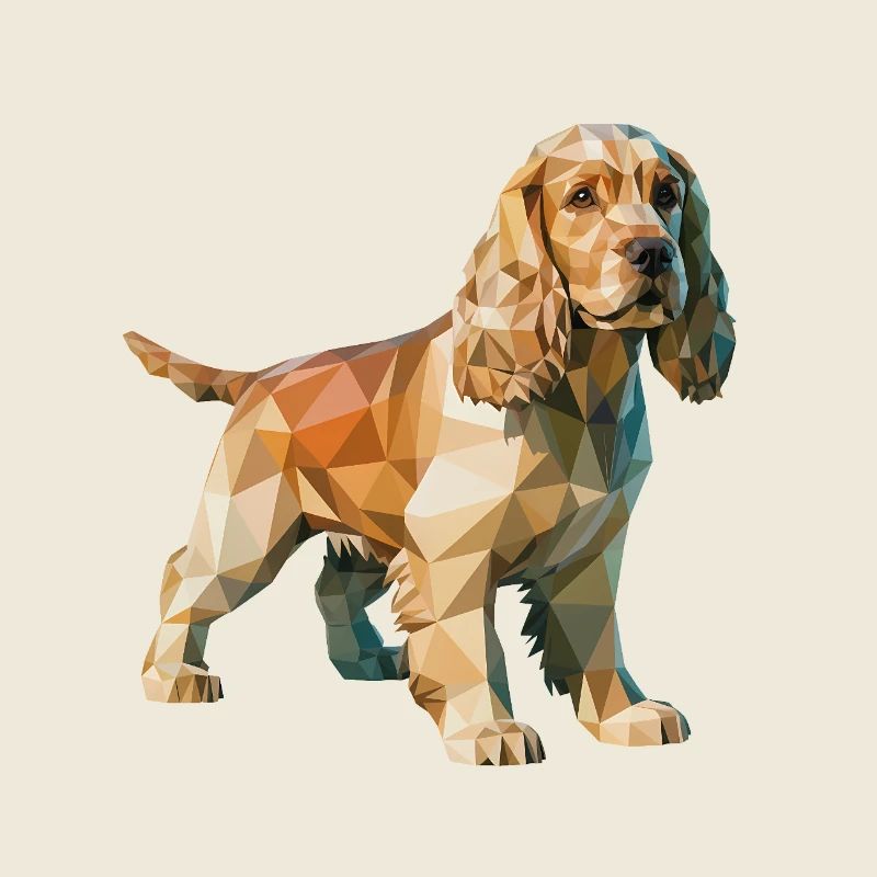 Cocker Spaniel - Cooles Low-Poly-Logo