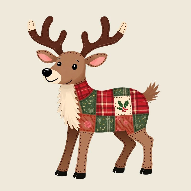 Patchwork Reindeer Christmas
