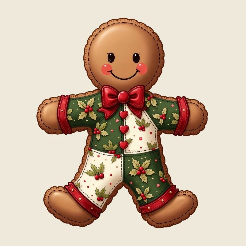 Gingerbread Christmas Motif Patchwork