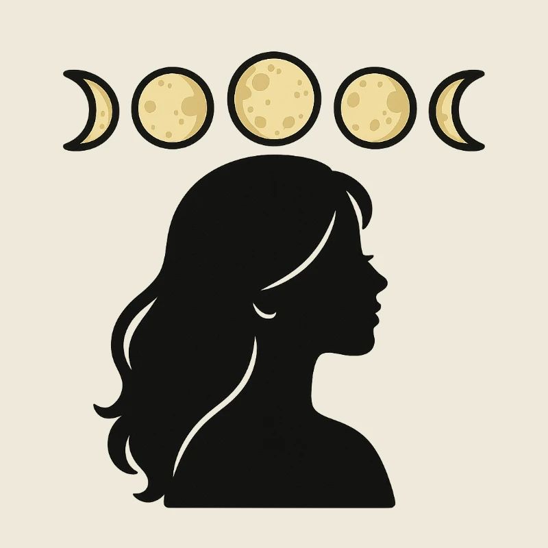 Silhouette mit Mondphasen