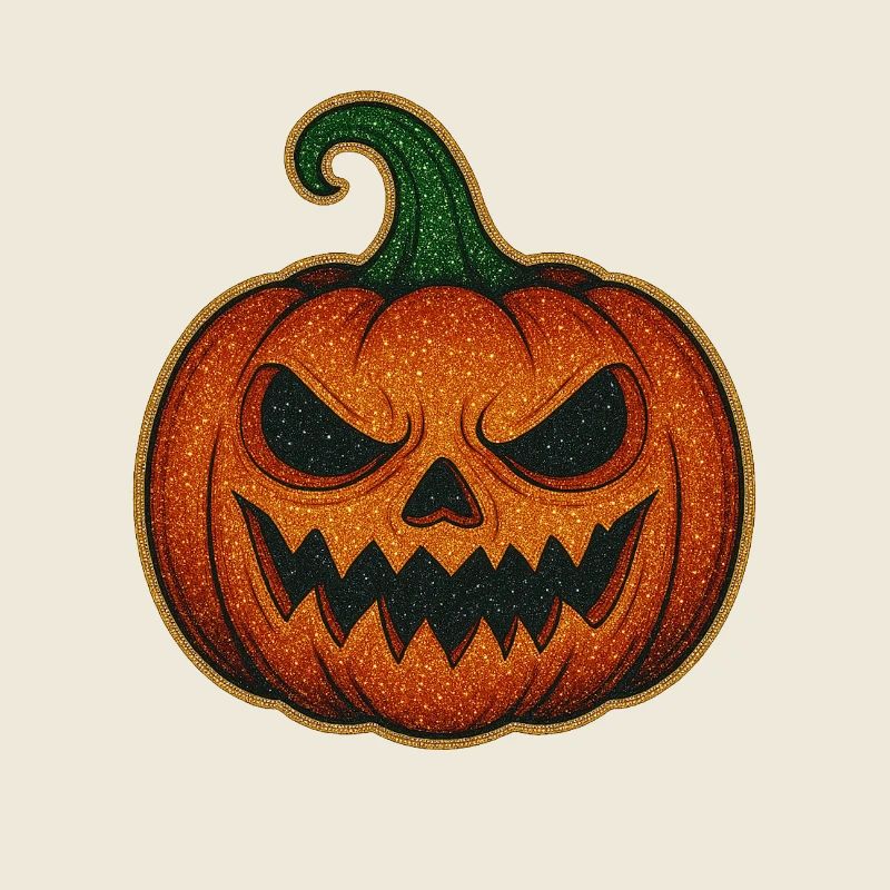 Glittering Spooky Pumpkin