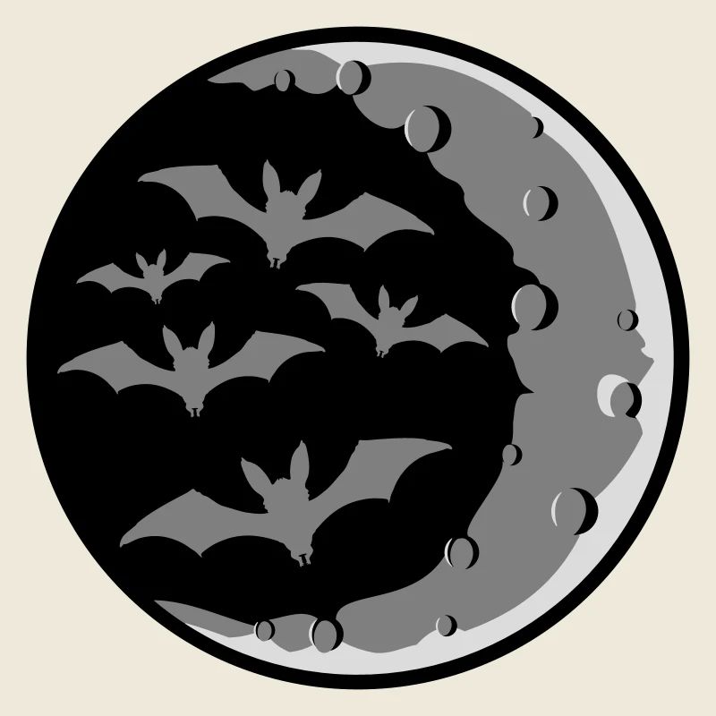 Lots of bats silhouette cool crescent moon night
