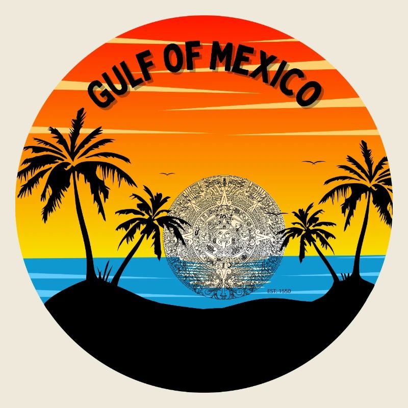 Golfe Mexique coucher de soleil Palmier