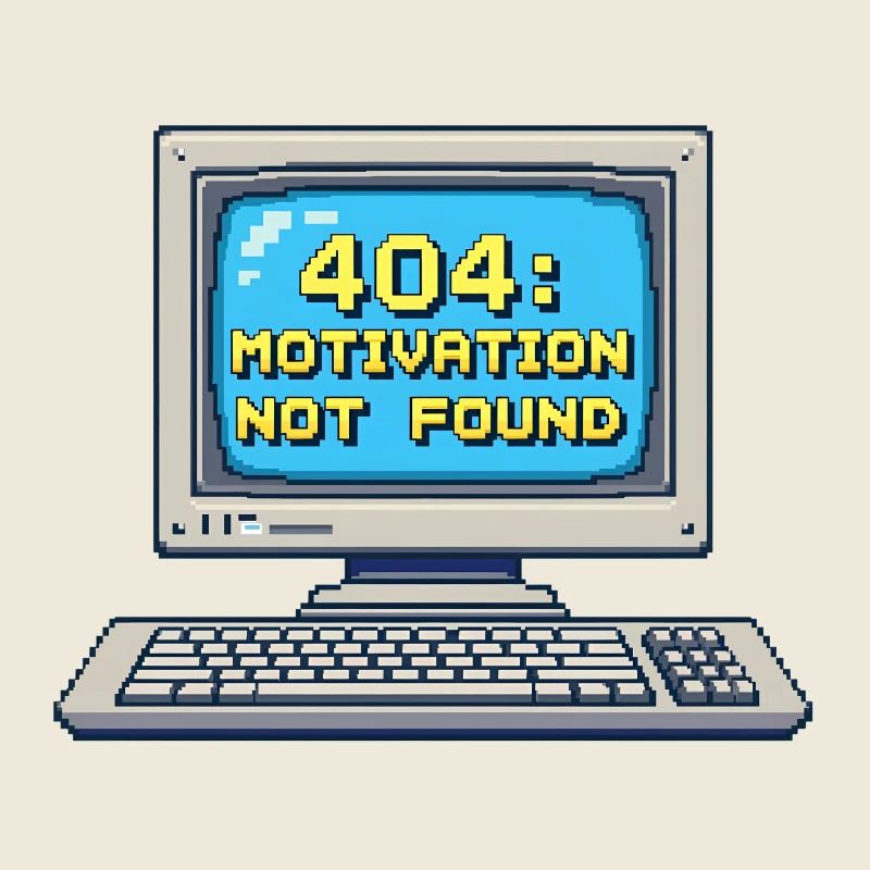 8-Bit Pixel Retro PC – 404 Motivation Not Found