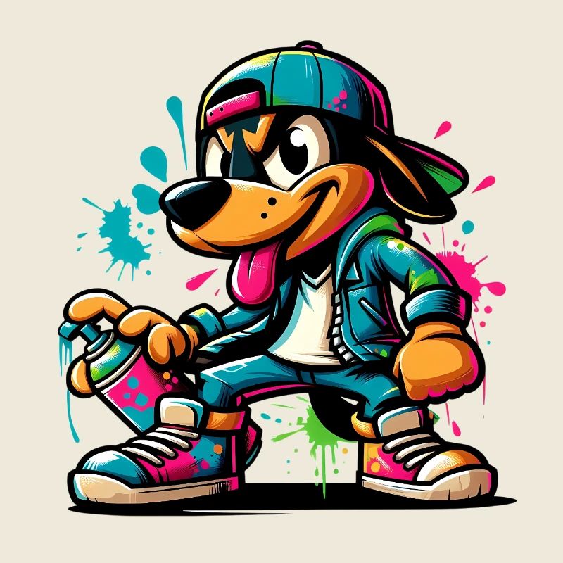 Graffiti Dog Skateboard Style