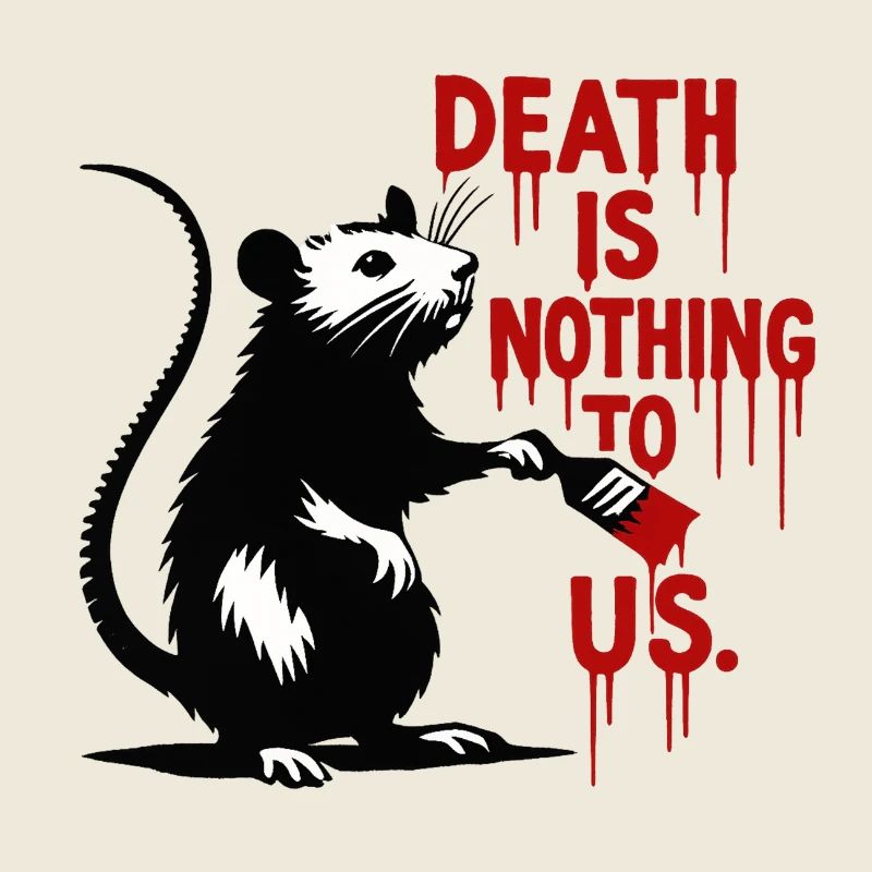 Ratte mit Blutschrift Todesbotschaft