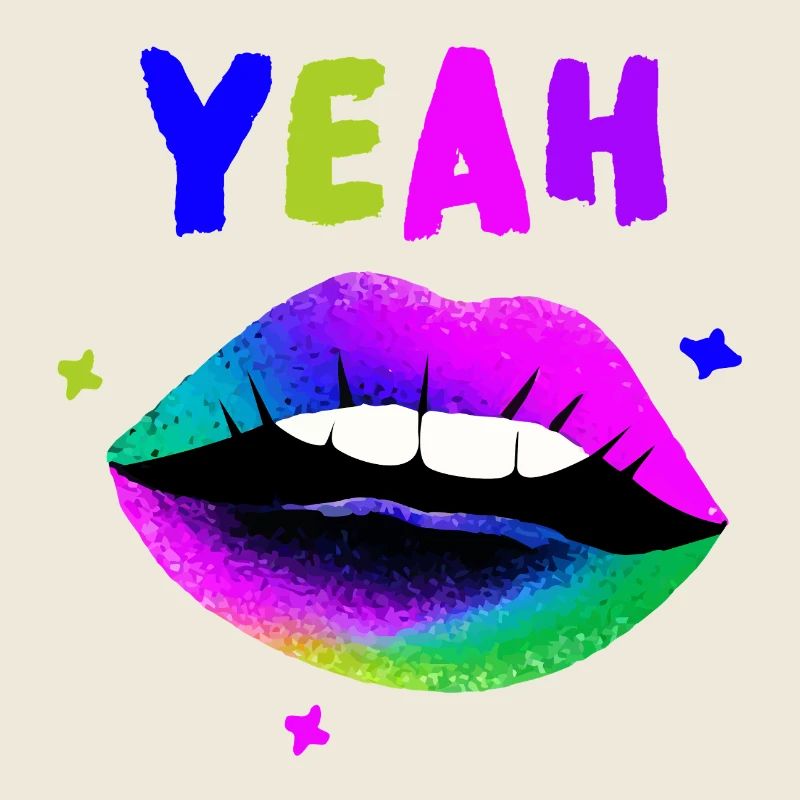 Regenbogen Lippenkunst YEAH Neon Kuss