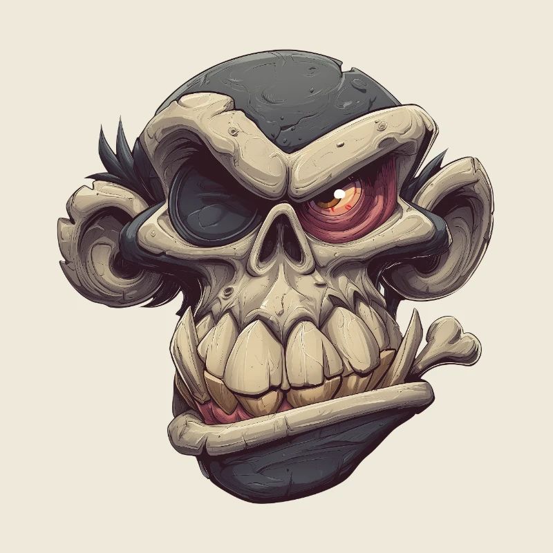 Monkey Skull Grin