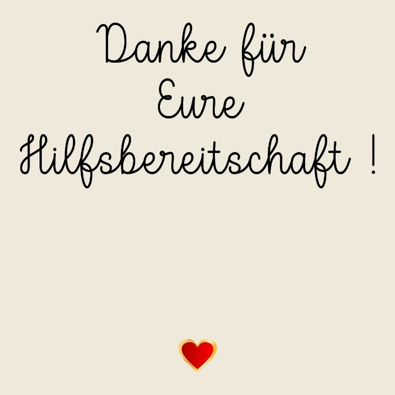 Herz Danke Hilfsbereitschaft