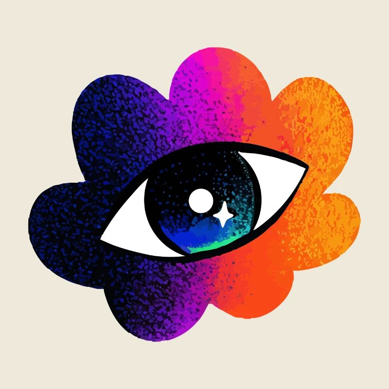 Eye in Rainbow Cloud