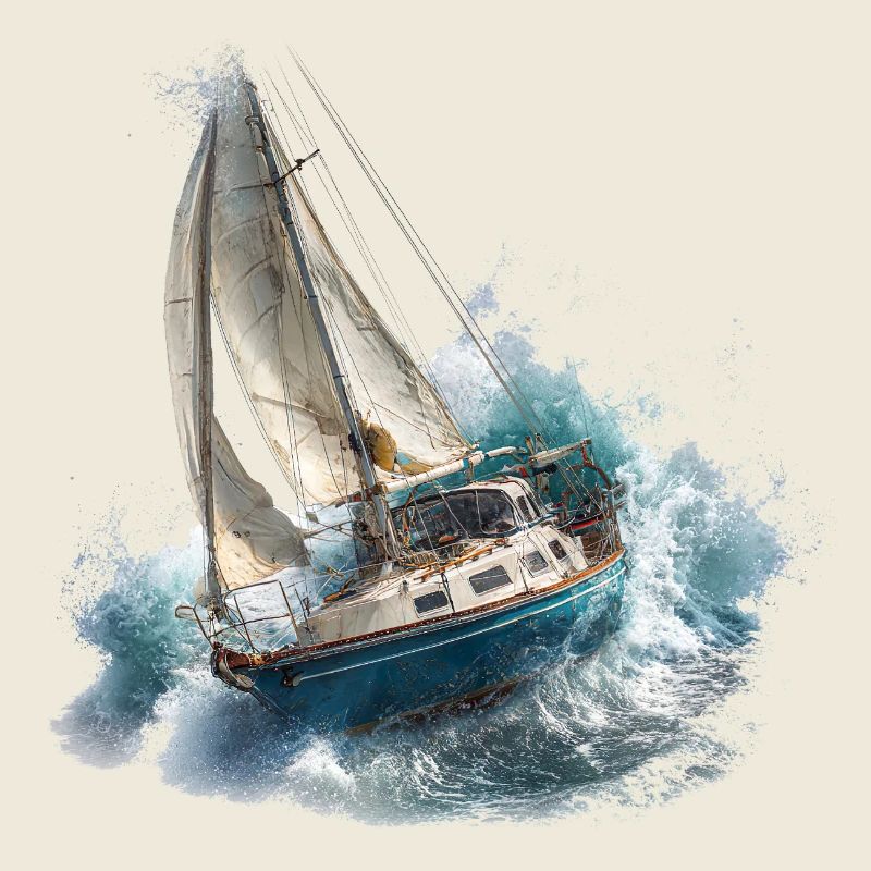 Sailboat in a storm