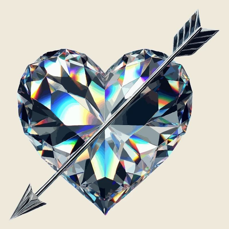 Diamond Heart with Arrow